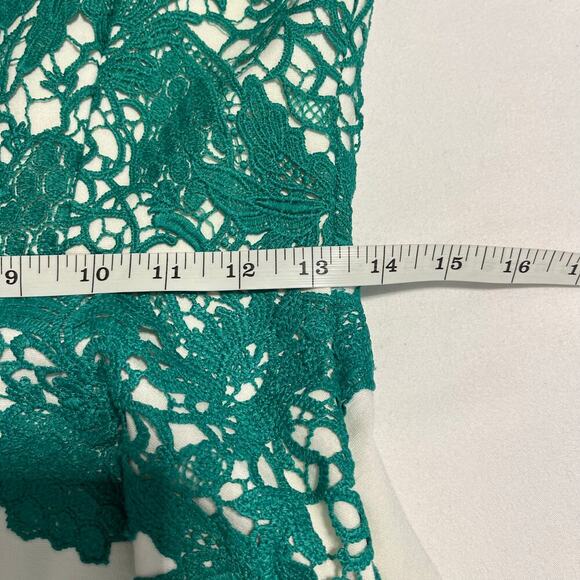 Anthropologie moulinette soeurs arbor green lace overlay dress size 6 - Picture 3 of 10